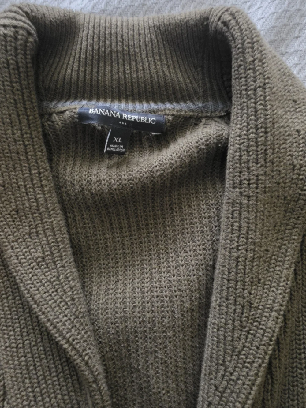 Banana Republic Olive Shawl-Collar Button Cardigan